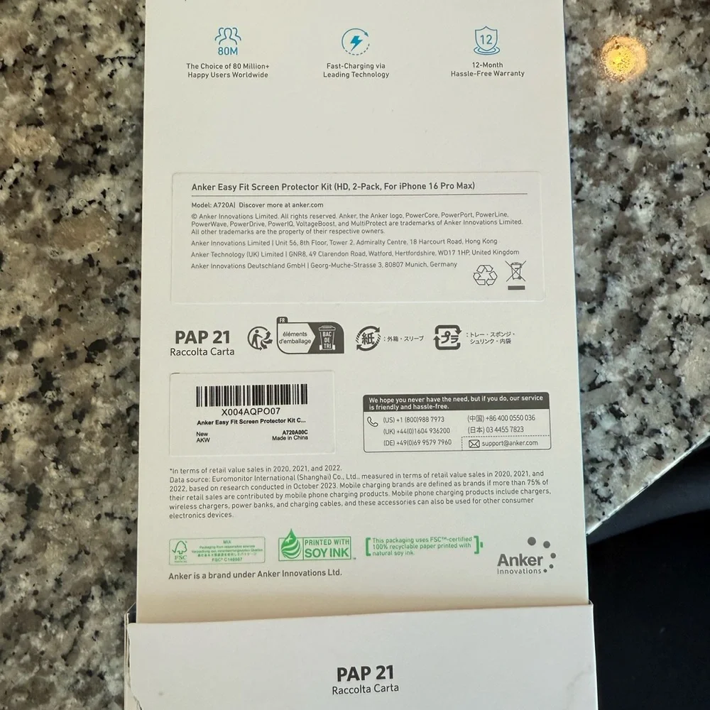 Anker Screen Protector for Cell Phones - Black and Blue